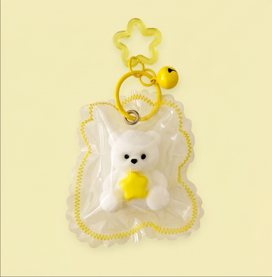Figomo Squishy Osito Nube | Llavero Antiestrés Kawaii con Cascabel