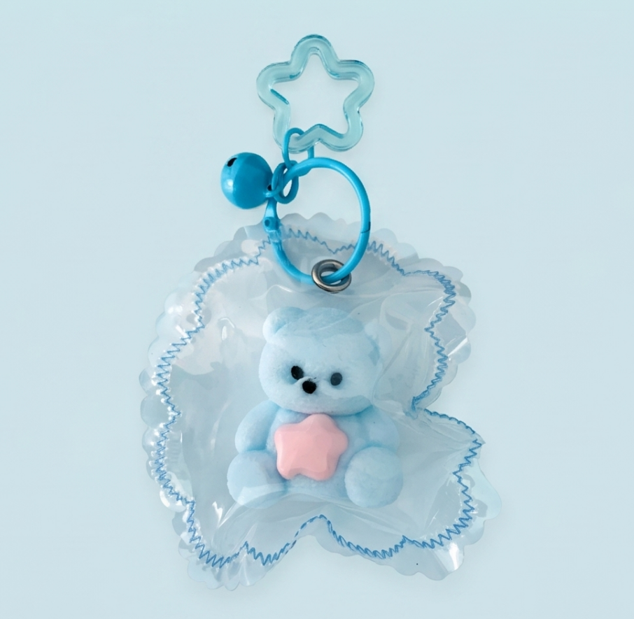 Figomo Squishy Osito Nube | Llavero Antiestrés Kawaii con Cascabel
