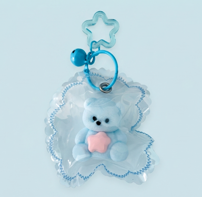 Figomo Squishy Osito Nube | Llavero Antiestrés Kawaii con Cascabel