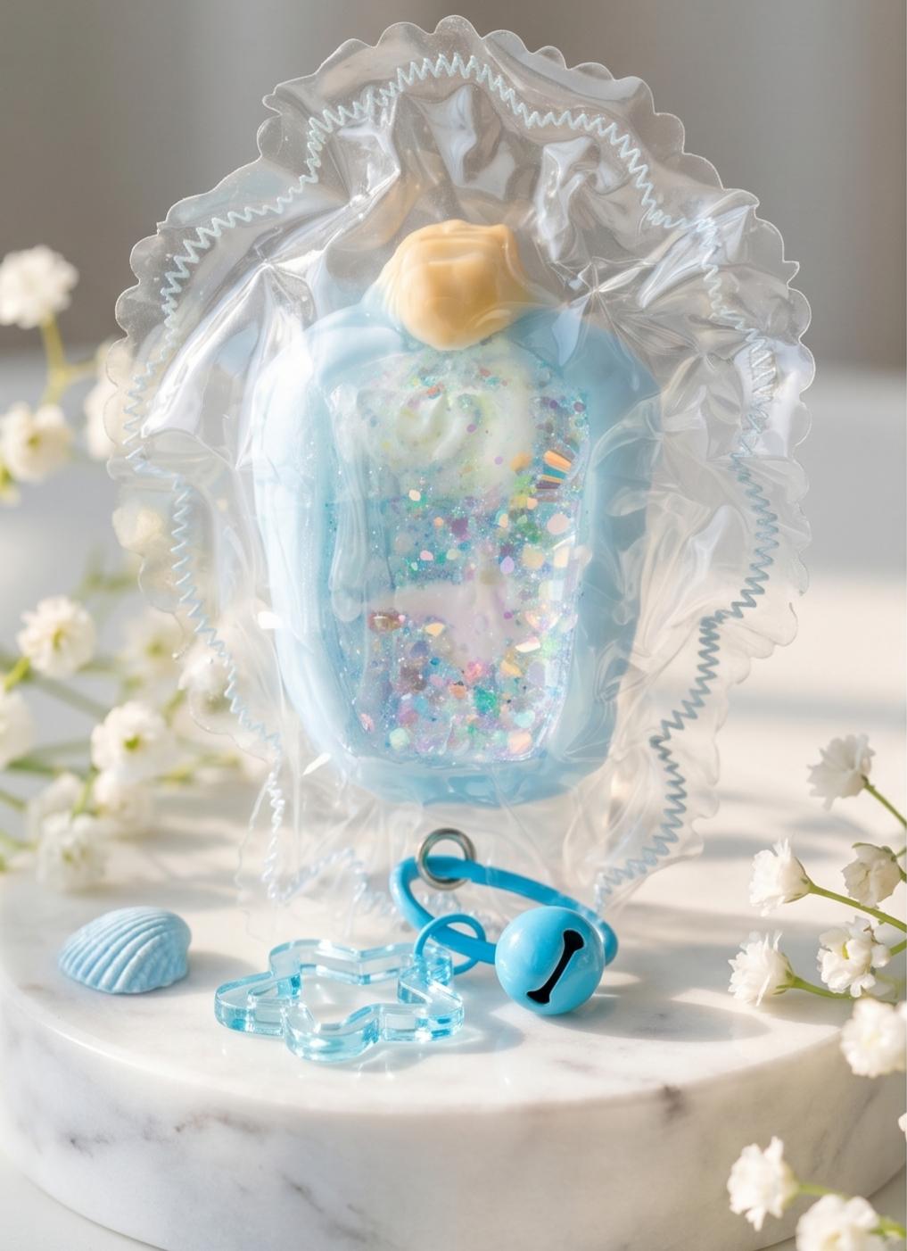 Figomo™ Squishy Medusa Océano | Llavero Antiestrés Kawaii Transparente