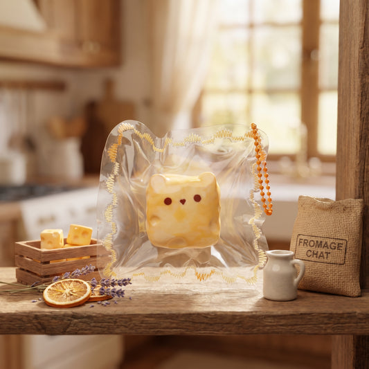 Figomo™ Squishy Oso de Queso Artesanal | Llavero Antiestrés Kawaii