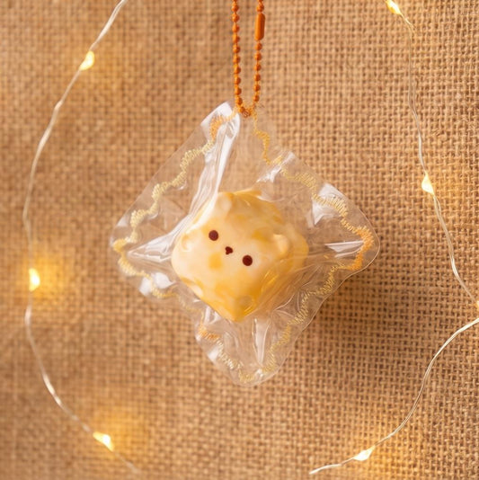 Figomo™ Squishy Oso de Queso Artesanal | Llavero Antiestrés Kawaii