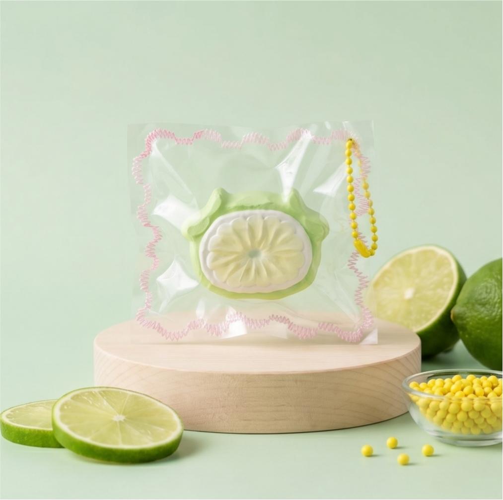 Figomo™ Squishy Gatito Cítrico | Llavero Antiestrés Frutal Kawaii